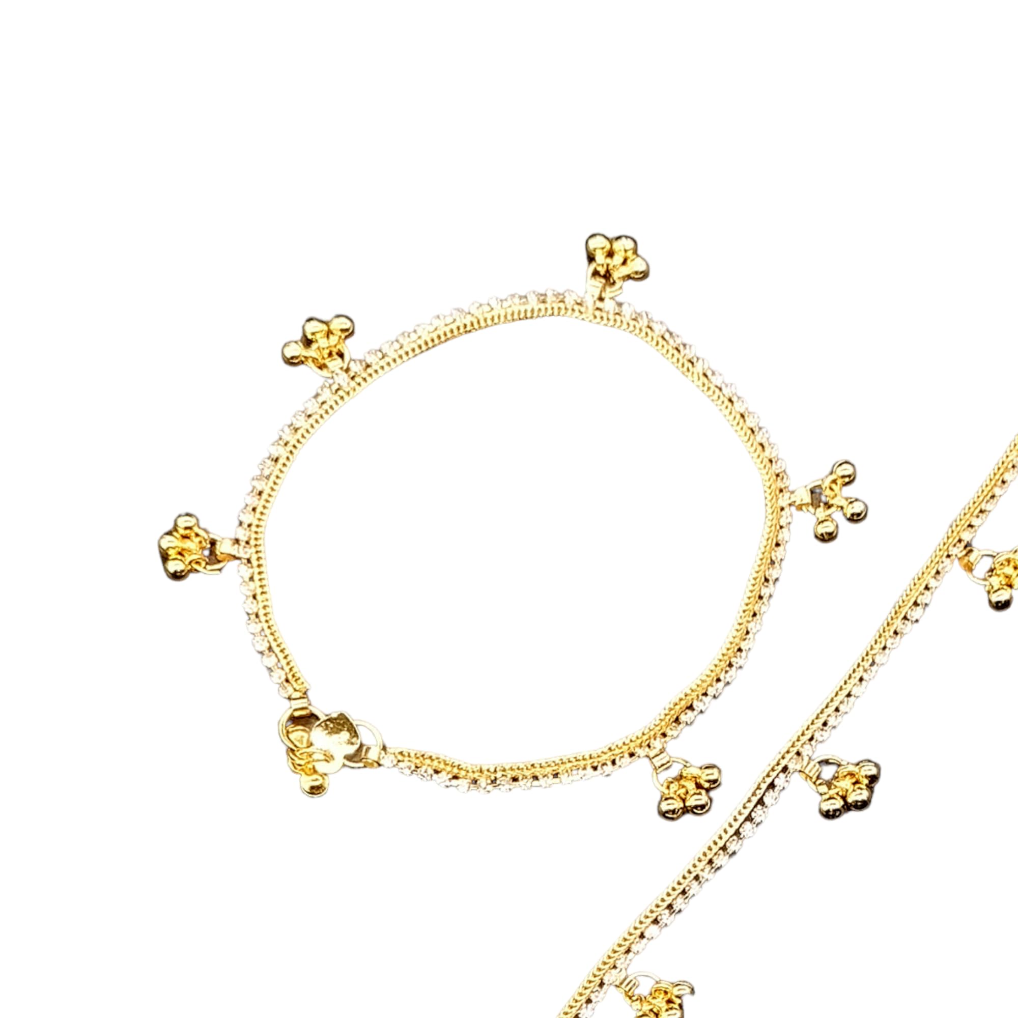 Elite Chunky Gold Plated Ghungroo Anklet Payal Ankle Bracelet For Women & Girls (Pack of 2)-image-45
