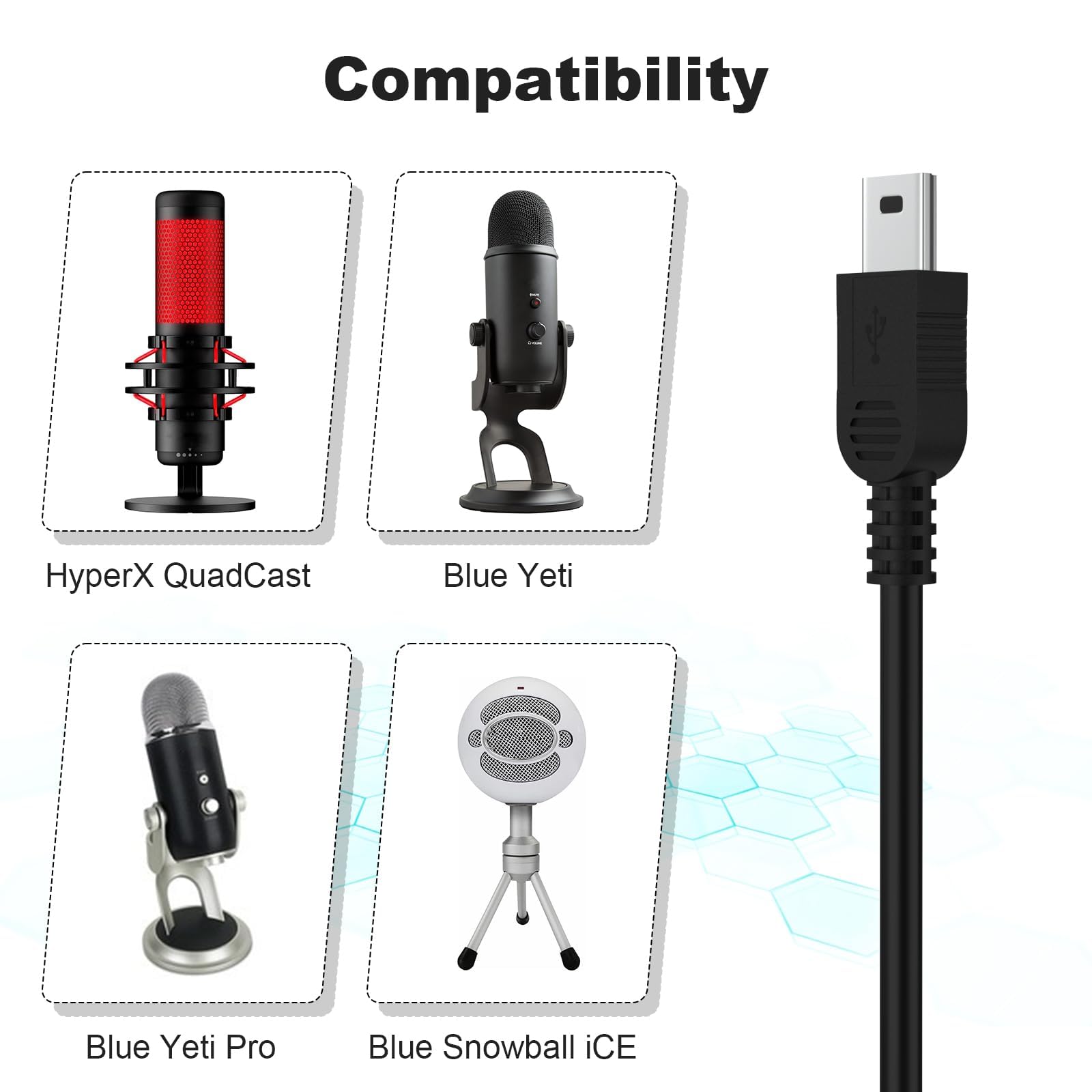 Amazon.co.jp: Arzweyk USB-A - Mini-USB マイクケーブル マイクコード