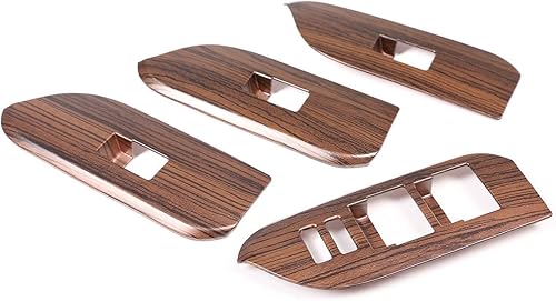 Miniatura 8 de CHEYA - Marco de botón de elevación para ventana de coche (madera de pino, ABS, para Land Cruiser Prado FJ150 150 150 2014-2018