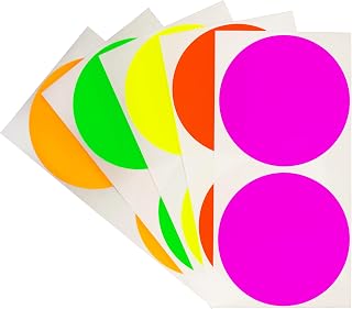 ChromaLabel 3 Inch Round Label Removable Color Code Dot Stickers, High Visibility for Warehouse Inventory, 5 Assorted Colors, 100 Labels per Variety Pack, Fluorescent