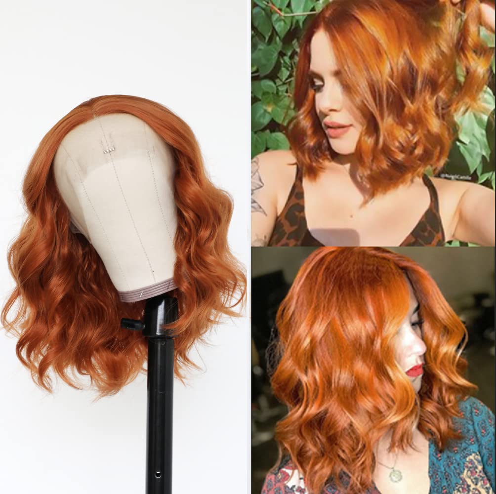 Amazon.com : Oxeely Orange Ginger Wig Synthetic Wig Short Ginger Lace Front  Wigs Curly Wave Light Copper Red Hair Lace Front Wig for Women Black Widow  Cosplay Wig 14 Inch : Beauty