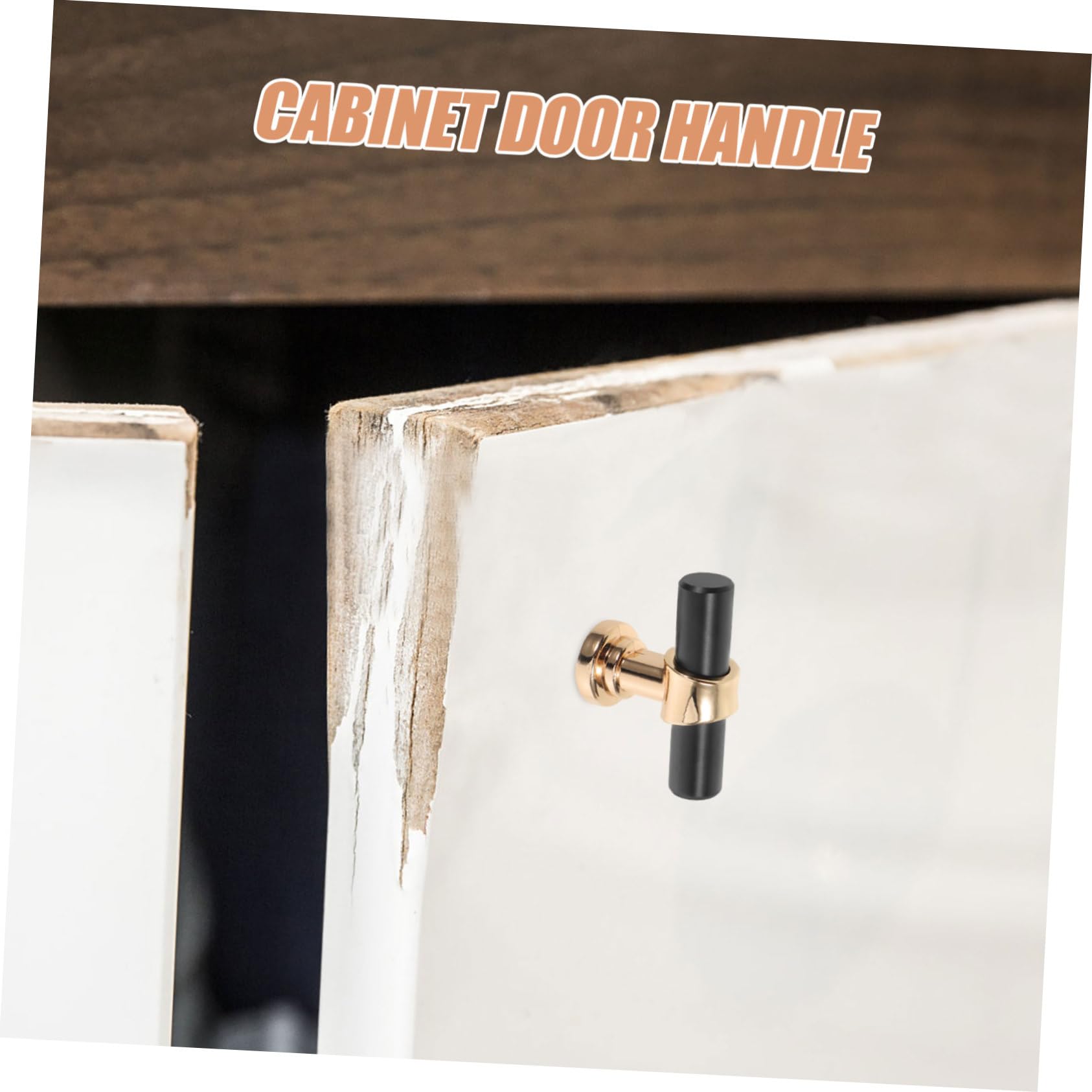 Mipcase 10 piezas Tiradores de Armario Negros y Dorados con Diseño Estriado Tiradores Modernos para Puertas y Herrajes Resistentes para Cocina y Dormitorio Agujero Simple Estilo