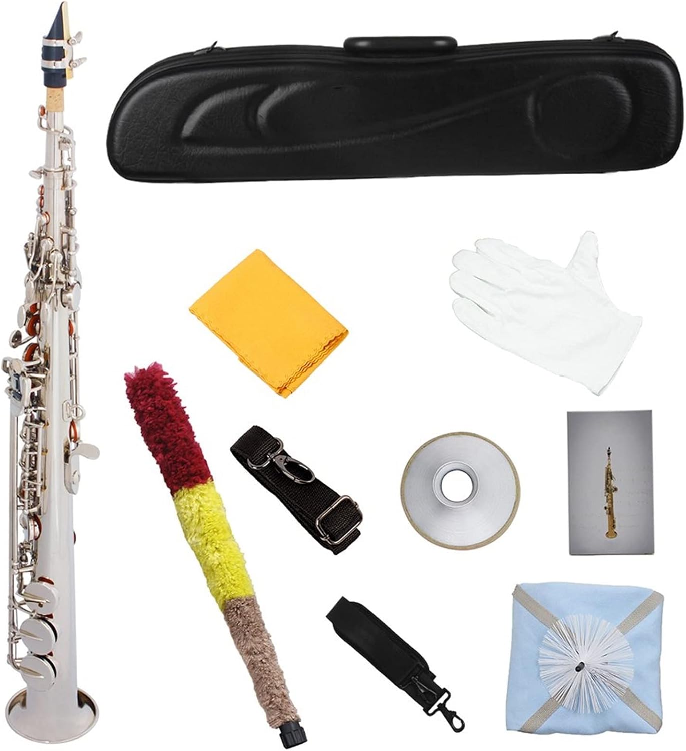 Buy Sax Beginners Kit Straight Saxophone B Flat Nickel Plated Brass Sax