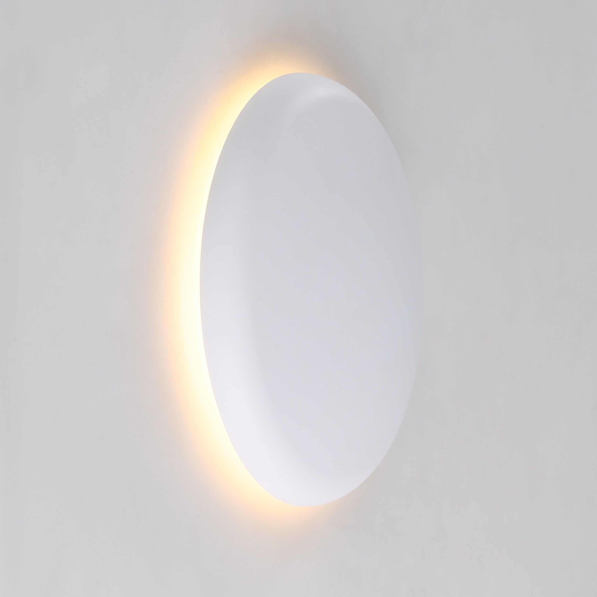 EGLO LED Wandleuchte innen Porciano, aufladbare Wandlampe mit indirekter Beleuchtung, magnetischer Wandspot mit Fernbedienung, Kunststoff in Weiß, warmweiß-kaltweiß, Ø 20 cm (Packung mit 3)