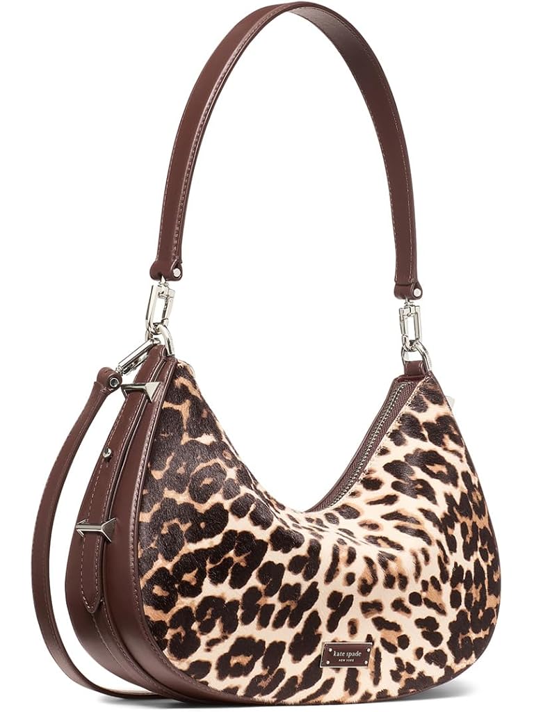 Brown Kate Spade New York Liv Downtown Leopard Haircalf Convertible Shoulder
