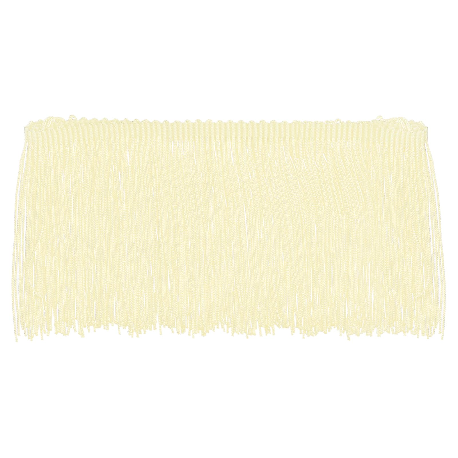 QUARKZMAN 5 Yards 10cm Chainette-Fransenbesatz Quasten Nähbesatz Polyester Fransenband für DIY Nähen Handwerk Kleidung Lampenschirm Dekoration, Beige
