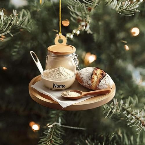 Custom Sourdough Bread Ornament – Personalized Baking Ornaments for Christmas Tree Decoration 2025, Holiday Keepsake Gift for Home Bakers, Bread Lovers