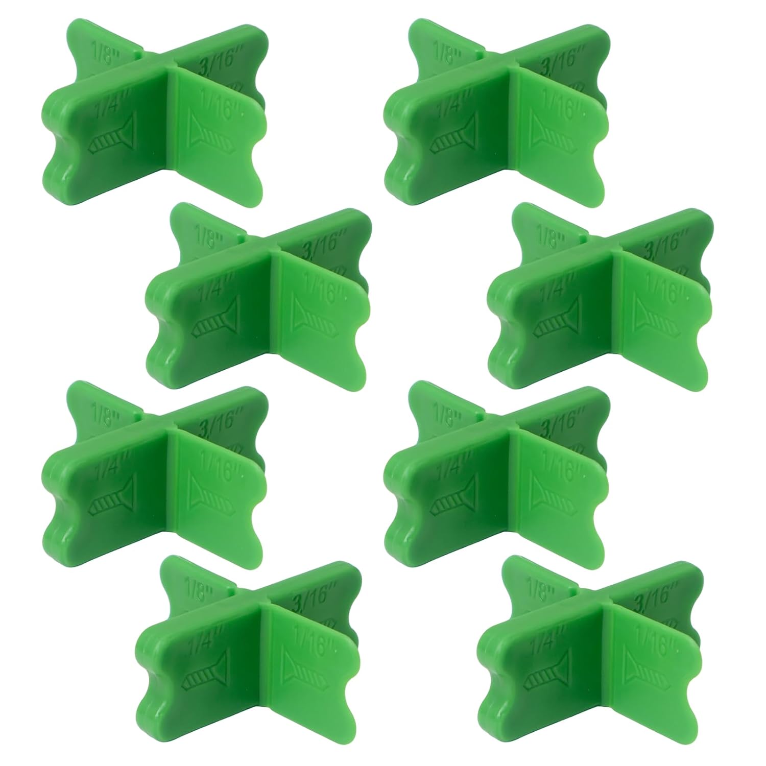 8 Pcs Deck Spacer Tool with 4 Thicknesses Deck Board Spacers, 1/16" 1/8" 3/16" 1/4" Durable Plastic Decking Spacing Tool for Pressure Treated Composite Decking