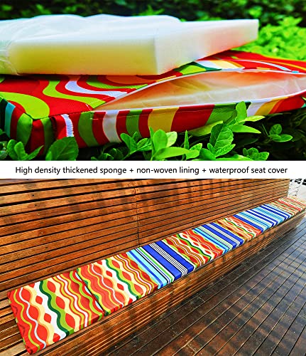 Lfnoone Patio Chair Cushion 17X17 Inch Waterproof Outdoor Seat Cushions Color Fastness High-Density Sponge For Patio Furniture Garden Sofa Couch Chair Pads Color Ripple Pattern Set Of 4 #TOP6