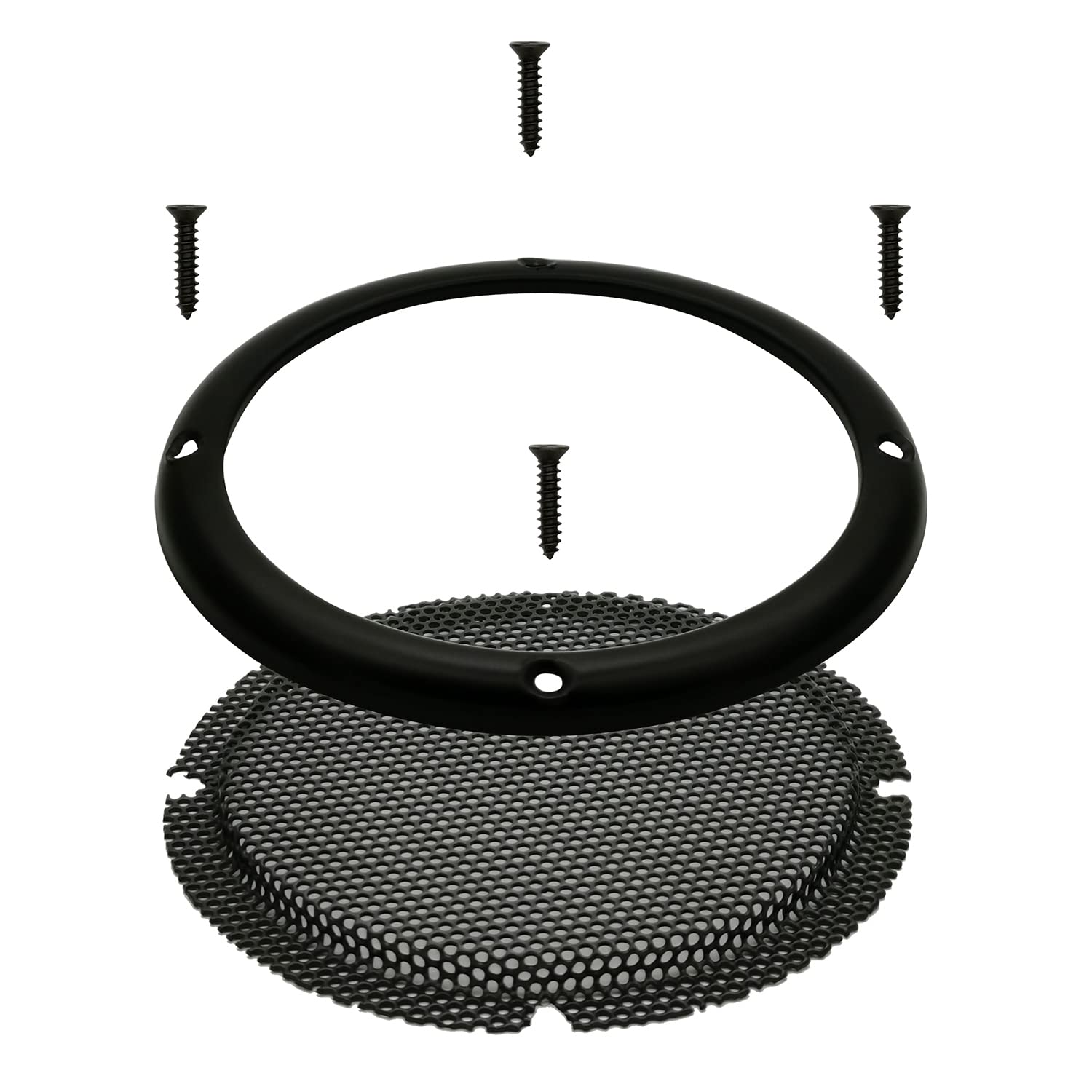 2 Griglie Protettive Per Altoparlanti 3,5″ – Telaio ABS E Rete Metallica, Nere, Per Auto E Home Audio – Kit Con Viti