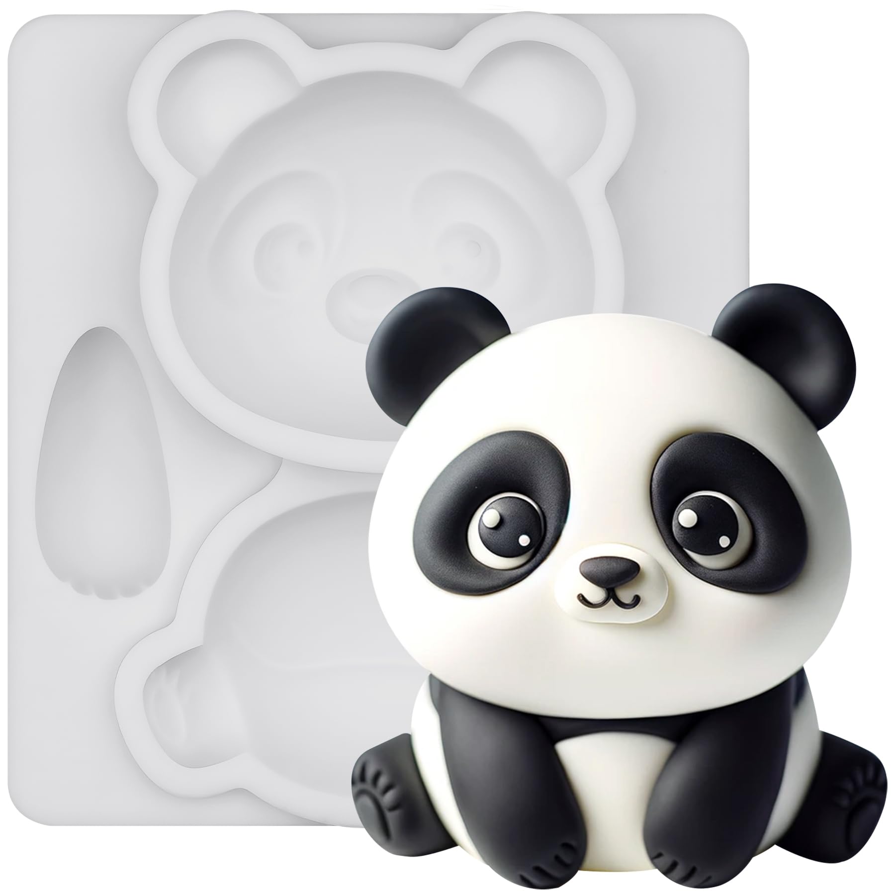 Fondant Mould Silicone Panda Woodland Animal Cake Topper 2.7 Inches Tall โ image 1