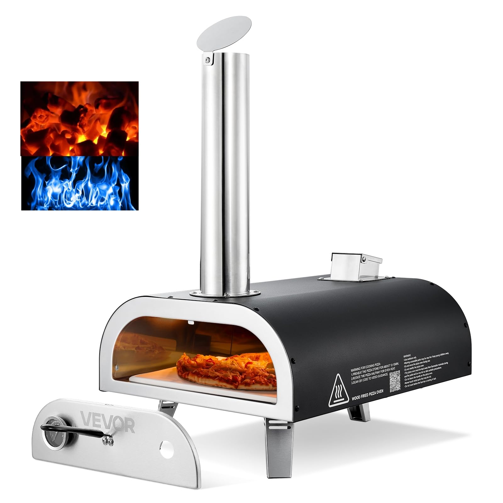 VEVOR Multi Fuel Pizza Oven Outdoor, 12 Inch