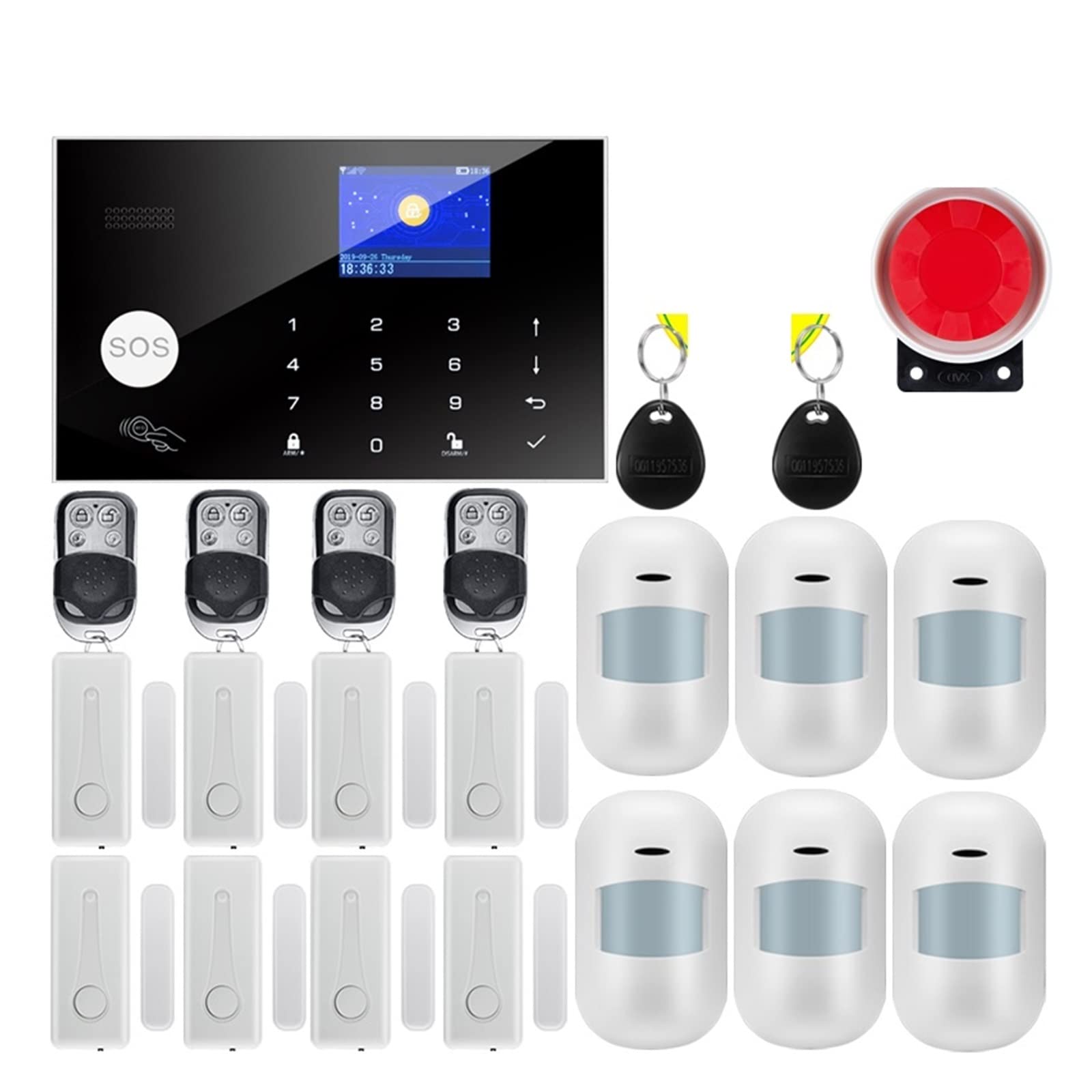 CUDTAPI Tuya Wireless Home GSM Security With Motion Detector Sensor Burglar Alarm System(W7B9)