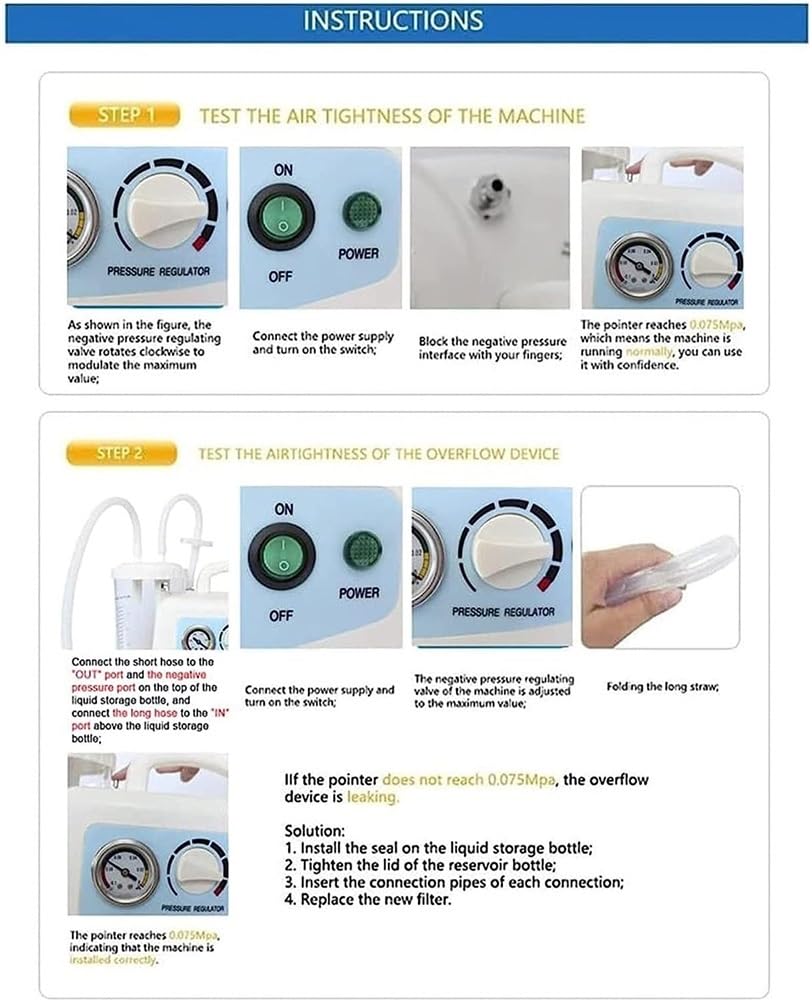 Aspirazione Automatica della flemma, Macchina per l'aspirazione della secrezione di muco, Contenitore di aspirazione da 1000 ml Casa Medica per Anziani per Bambini Serraggio Automatico Portatile