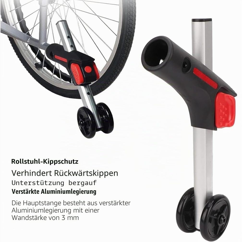 LDIW Dispositif de Basculement Arrière pour Fauteuil Roulant, Accessoire Stabilité Fauteuil Roulant 8 Speed Adjustable Height, Electric Accessories for Elderly and Disabled,22mm