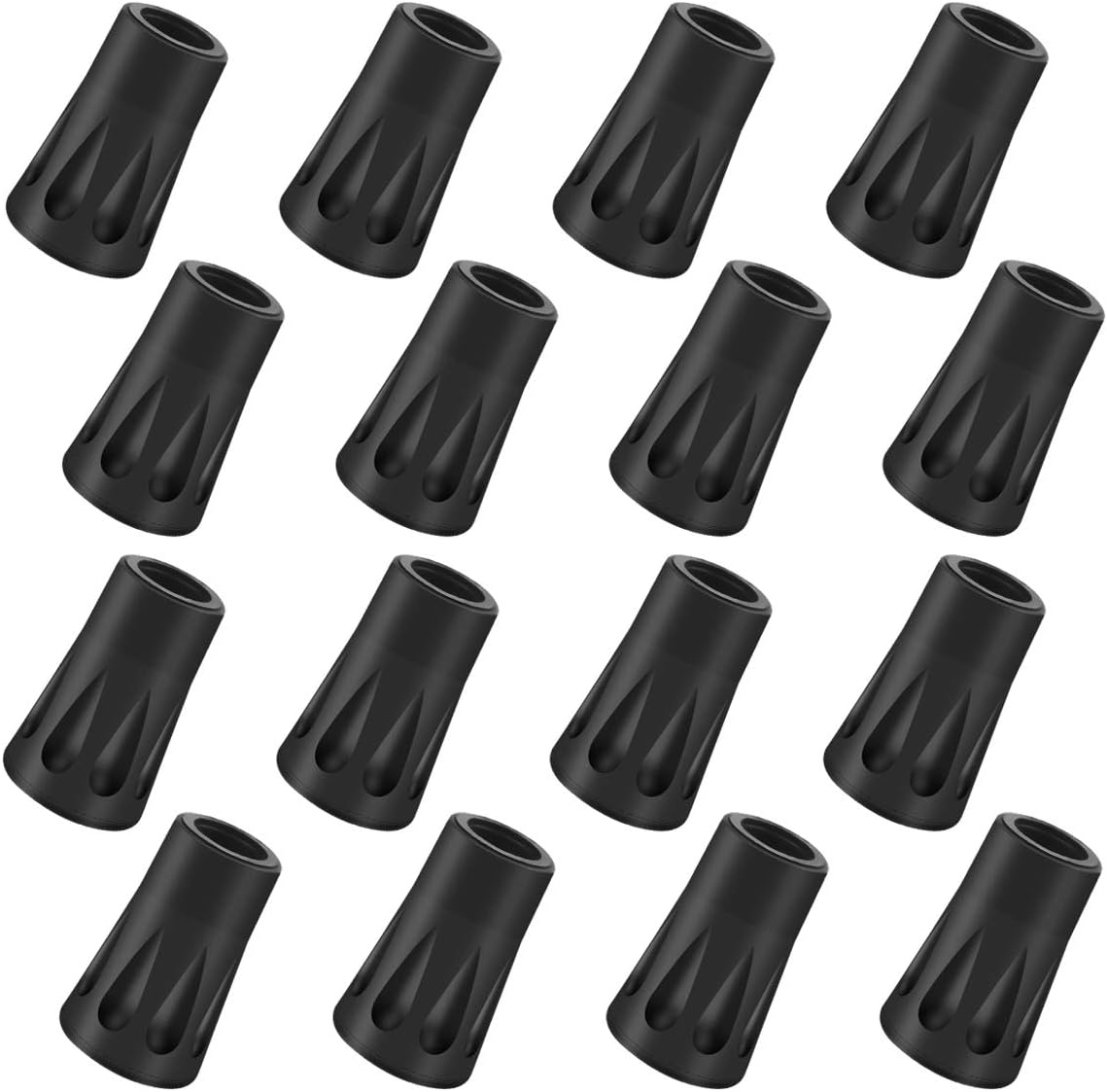 NATCUE 16 Pack/8 Pair Walking Pole Rubber Tips, Trekking Pole Tip Protectors, Replacement Rubber Alpenstock Head Cover for Hiking Stick Walking Trekking Poles