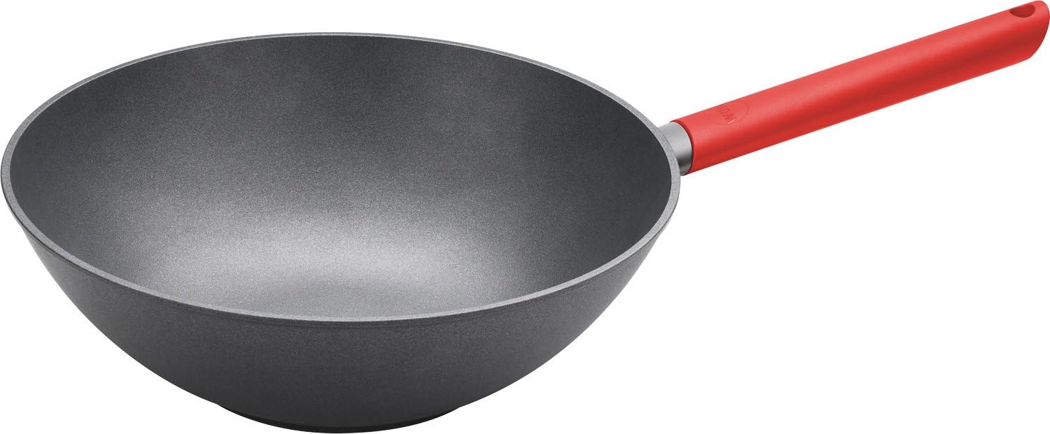 Woll Just Cook 1030JCR Wok Pan with Fixed Handle Diameter 30 cm Height 10 cm Red