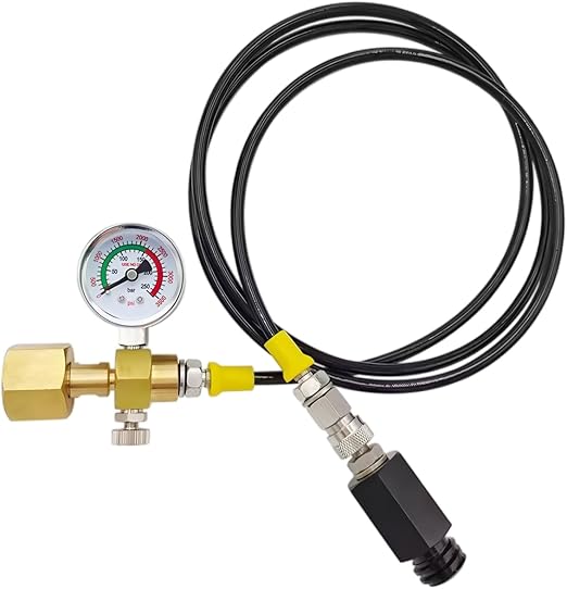 Soda Machine Co2 Adapter with High Pressure Hose,Co2 Tank Direct Adapter to TR21-4 Soda Water Maker,Soda Maker Parts Accessories compatible with Onetouch,Jet,Aqua Fizz, 60inch with Gauge