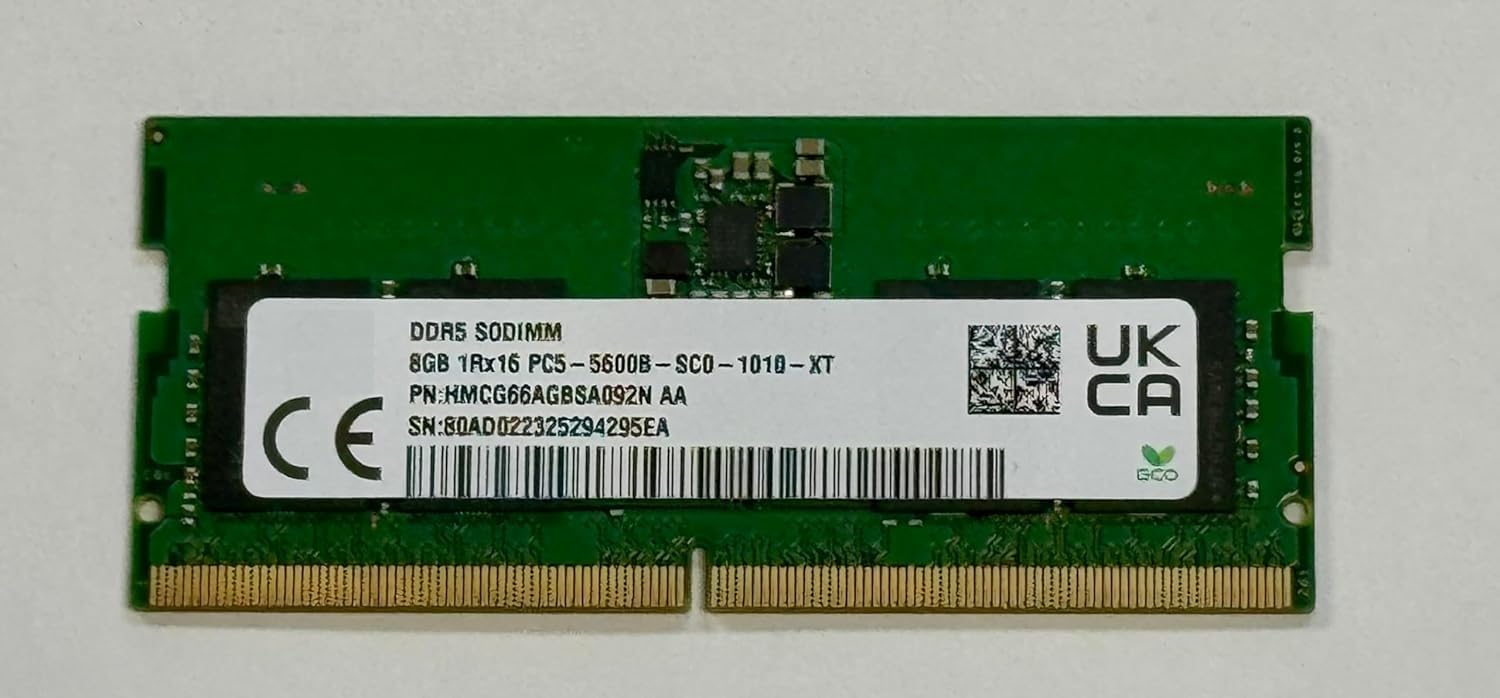 メモリー SK hynix DDR5 5600 8GB SODIMM SK-Hynix 8GB DDR5 5600MHz SODIMM PC5-5600B-SC0 1Rx16 1.1V SO-DIMM
