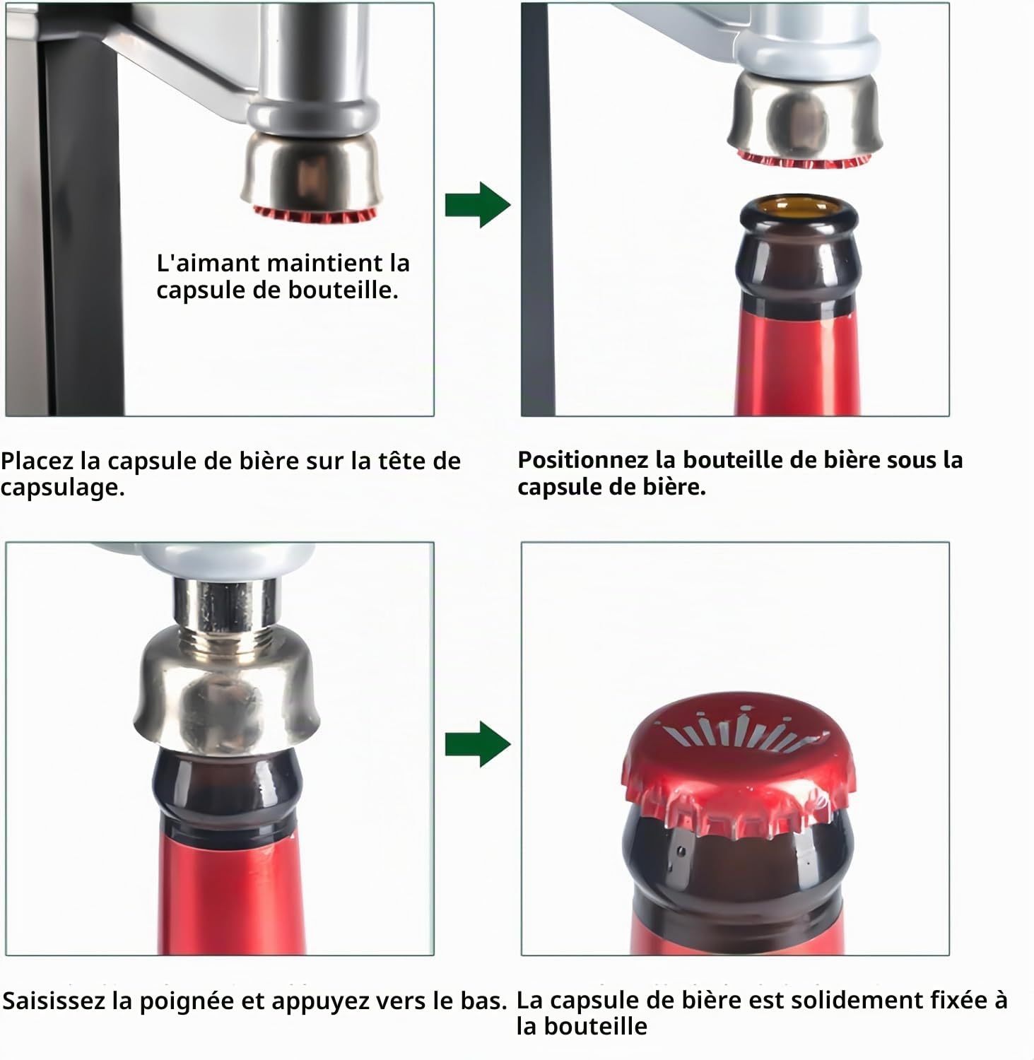 Machine Manuelle à Boucher les Bouteilles de Vin, Outil de Pressage des Bouchons de Bouteille avec Poignée Ergonomique, Machine à Sceller les Bouchons à Main à Levier Confortable