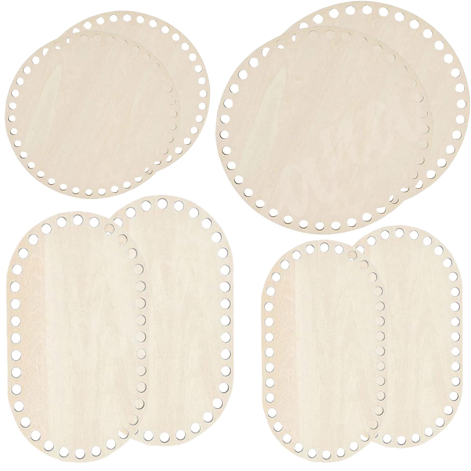 8 piezas de bases de cesta de madera para crochet Atarvana, formadores de base ovalada de madera de 4 tamaños, base de crochet para hilo grueso, suministros para tejer cestas, decoración del hogar, fabricación de bolsos