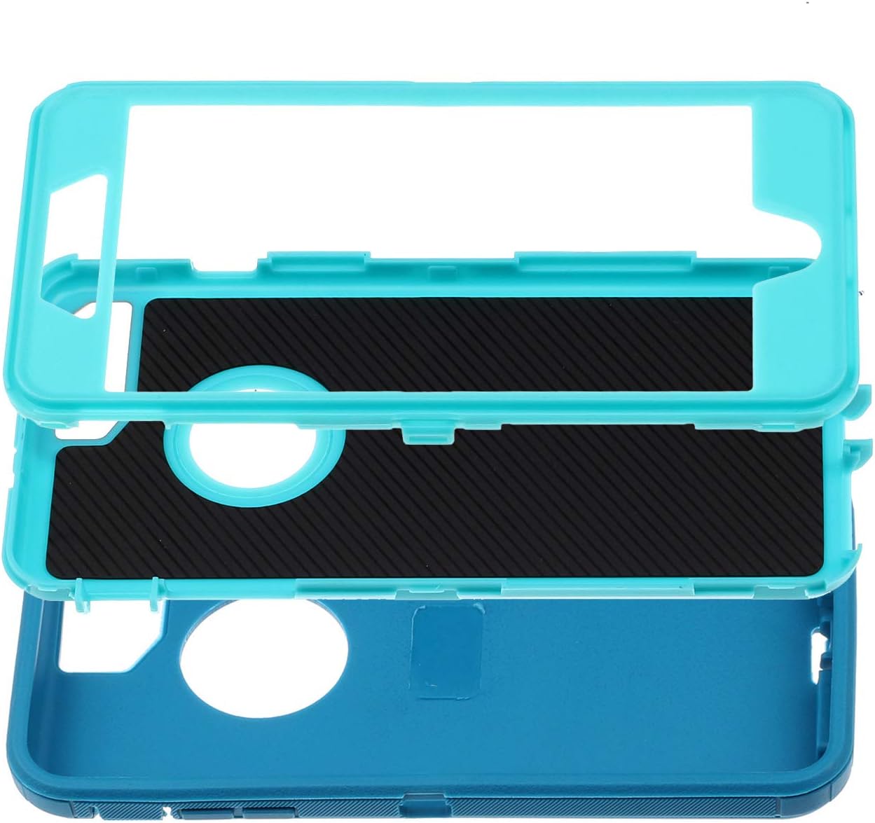 Casa iPhone Xr 6.1'' Shockproof Case, Touch 3 in 1 Heavy Duty Holster Case Belt Clip + Armor Protective Kickstand Cover for Apple iPhone Xr 6.1'' 2018 (Lake Blue)