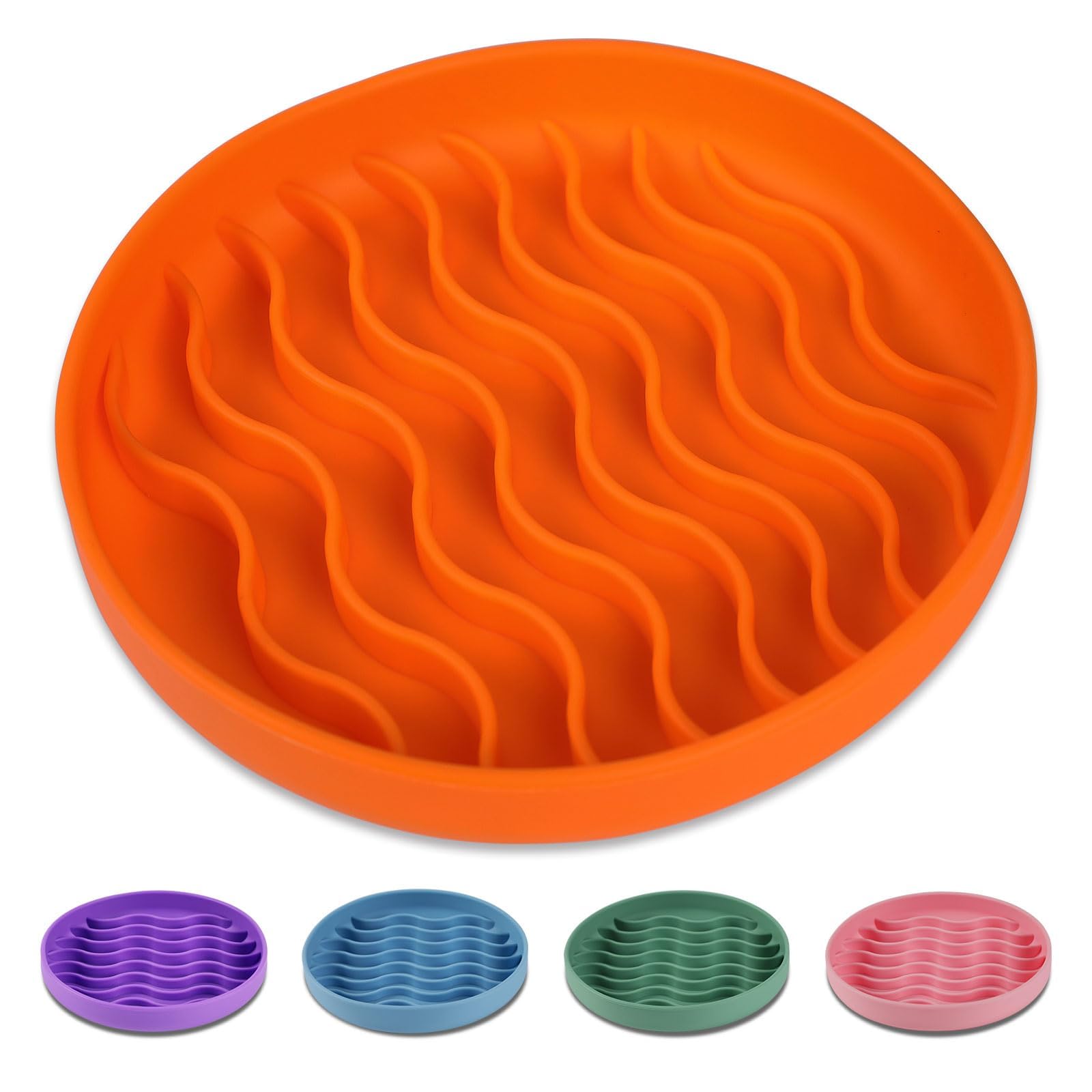 PJDH Slow Feeder Dog Bowls, Silicone Food Bowl Anti-Gulping, Pets Puppy Slow Feeder with Suction Cups, Dishwasher Microwave Safe for All Small Medium