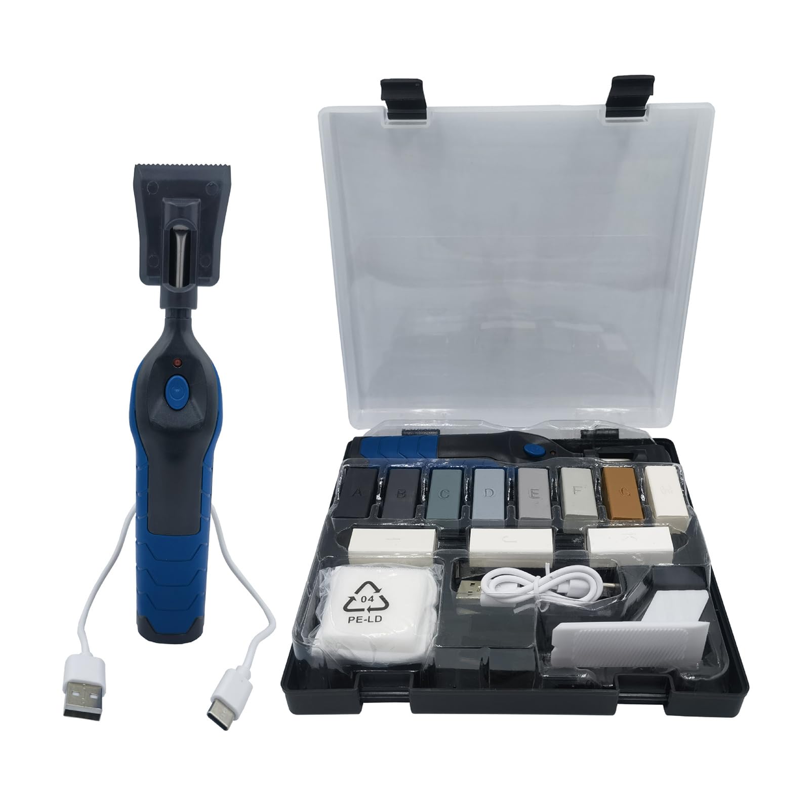 Electric Floor Repair with 11 Color Waxes and Heating Pen for Scratches Cracks in Wood Laminate Tiles Laminate Floor Restoration