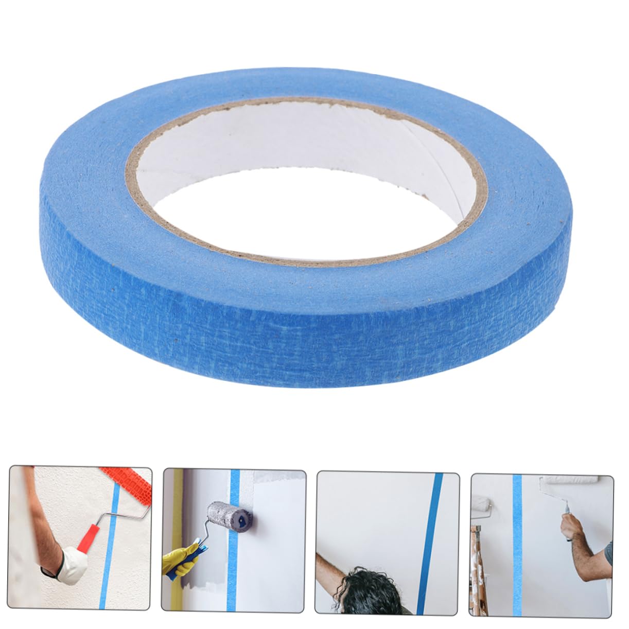 SHINEOFI 3 Set Nastro Per Pittori Masking Tape Virata Chiaro Nastro Adesivo Dispenser Per Mascheratura Nastro Adesivo Per La Pittura Nastro Da Disegno Carta Blue 6 * 3