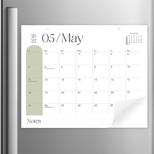 Miniatura 8 de Calendario magnético vertical en blanco y negro para nevera de abril de 2024 a septiembre de 2025  13.5 x 11 pulgadas, calendario minimalista para