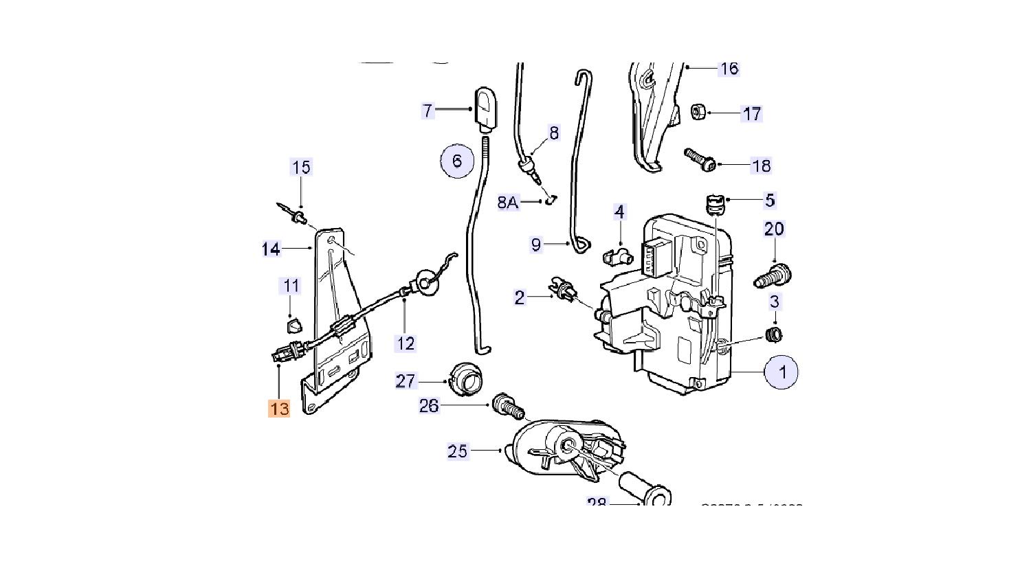 Amazon.com: Saab Original 9-5 Door Latch Cable Bracket 4853644 