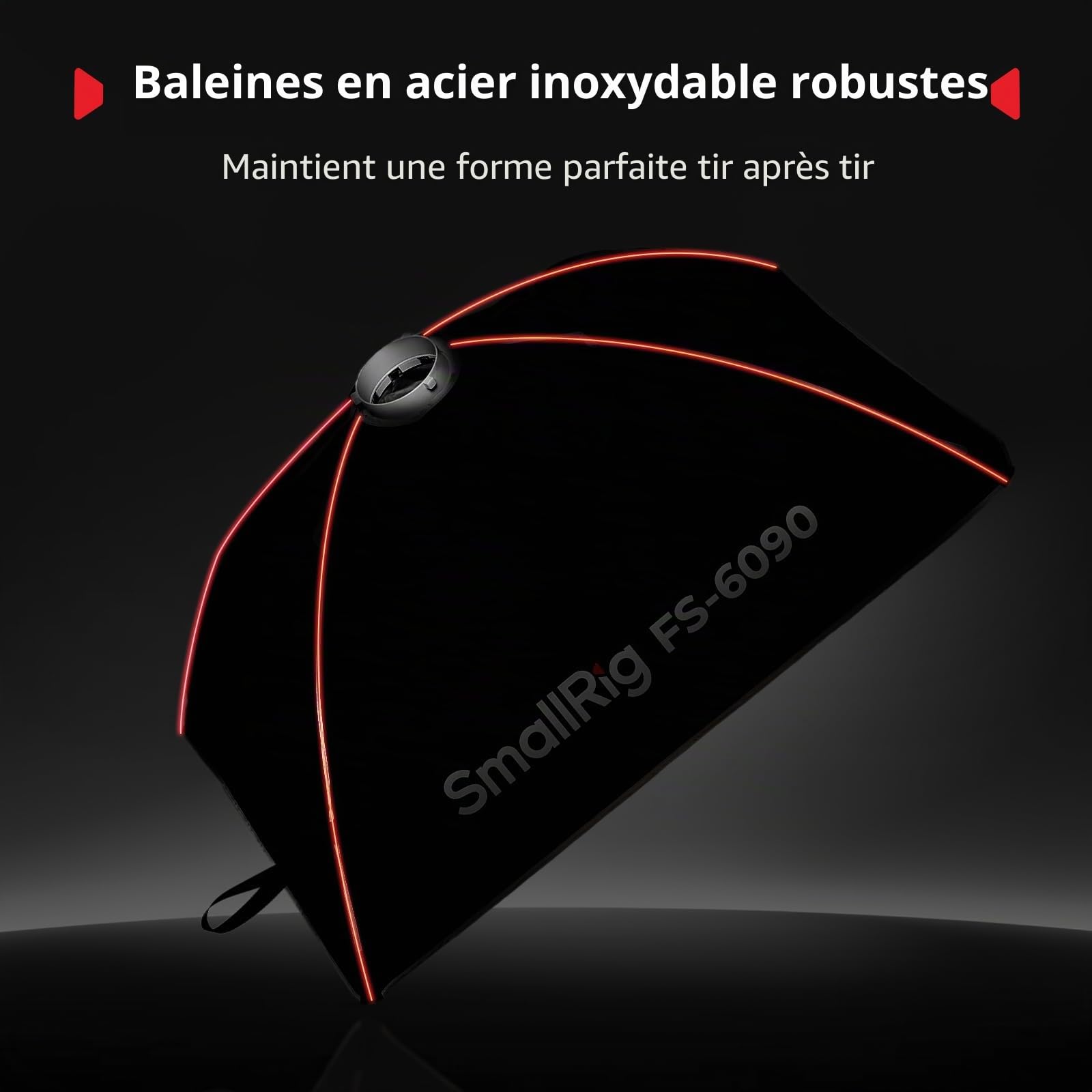 SMALLRIG 60x90cm FS-6090 Softbox Bowens à Dégagement Rapide avec Diffuseur/Grille Nid d'Abeille/Sac, Compatible avec SMALLRIG RC 220 Pro, pour COB à Monture Bowens, pour Godox pour Neewer -5369