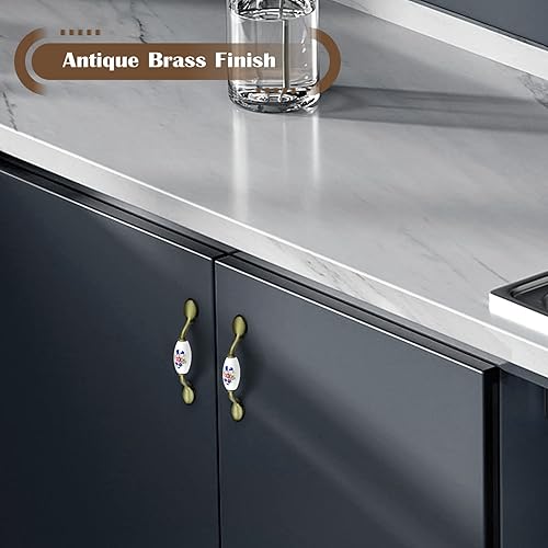 Miniatura 5 de Probrico Tiradores de cajón de 3 pulgadas de centro a centro, estilo retro, manijas de gabinete de latón antiguo, manijas de gabinete de cocina,