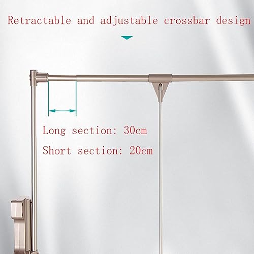 Miniatura 3 de YAOJIA Varillas de armario extraíbles para colgar ropa ajustable de 56.4 a 30.1in, barra de armario desplegable montado en el lateral, riel colgante