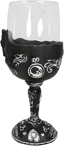 Miniatura 3 de Ebros Gift Wicca Oculto Alquimia Gótica Ouija Junta de Espíritu Sigil con Calavera Invertida Copa de Vino Bebida de Vino Copa de Cáliz Osario de