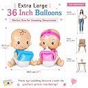 AMFIN (Pack of 2) 36Inch Giant Baby Foil Balloons for Baby Shower Decoration (1 Blue + 1 Pink) Air & Helium Compatible Welcome Naming Ceremony & First Birthday Party gallery image