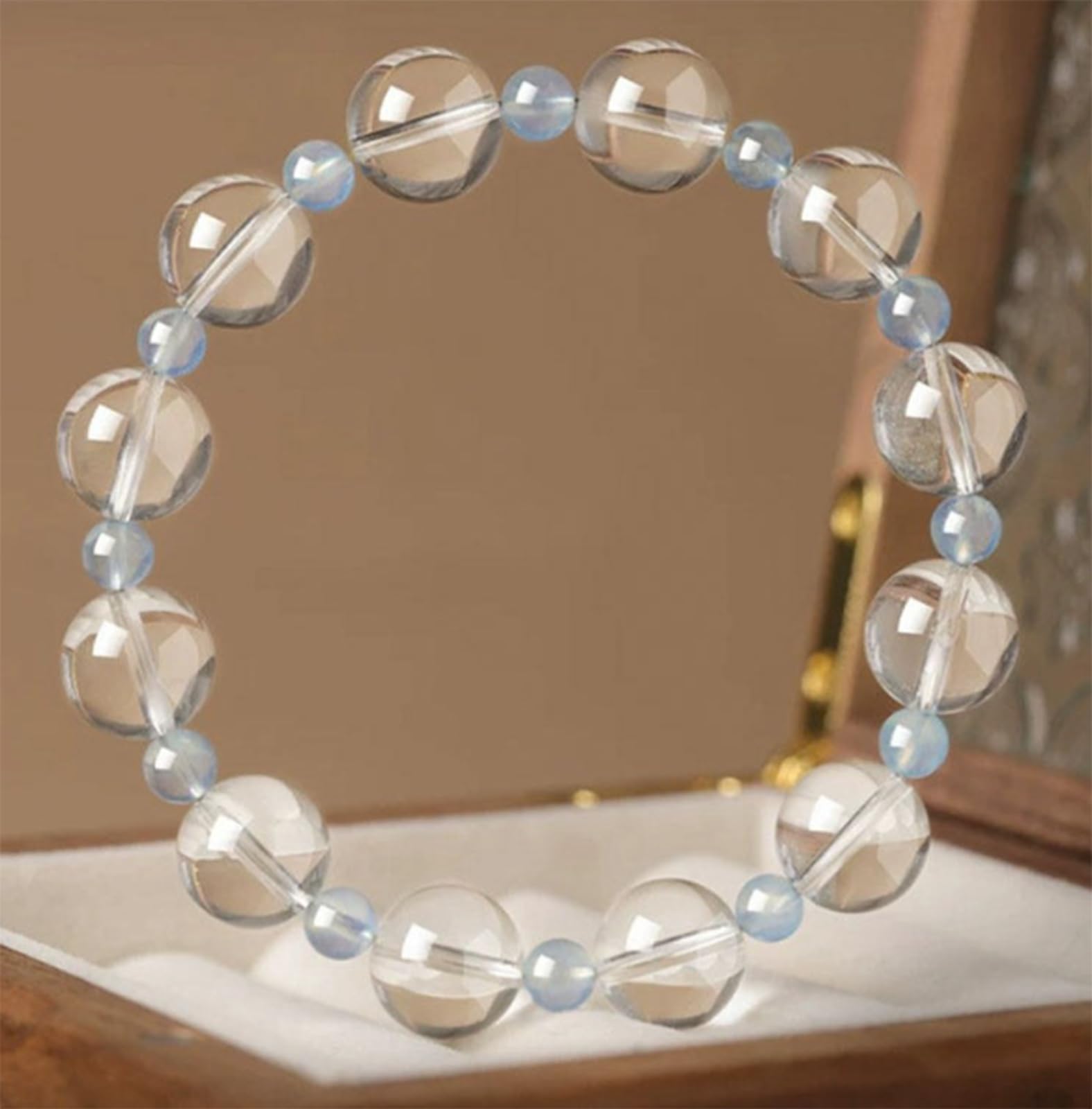 Bracciale elastico artigianale in cristallo di quarzo ialino naturale | Yoga Meditazione Abbigliamento quotidiano Pietre curative Bracciale in cristallo Gioielli Regali Donna Uomo