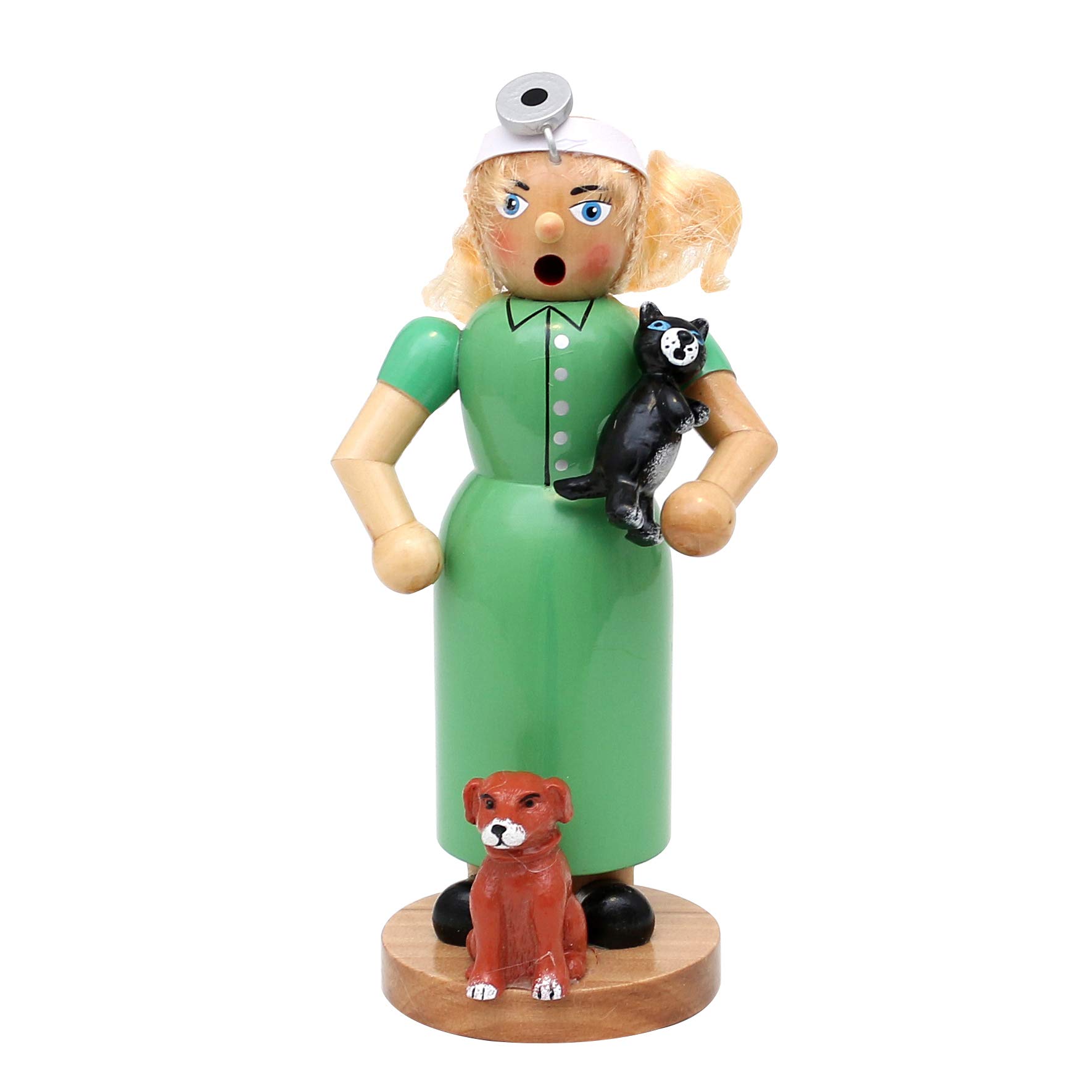 Dekohelden24 Räucherfrau Sanitäterin - Holz Figur 10,5x8x19,5 Cm Für Räucherkerzen