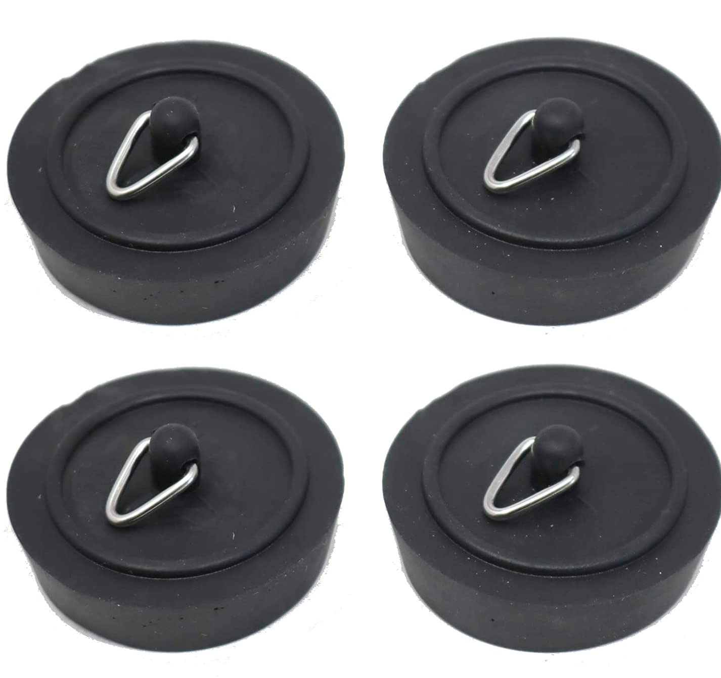 Fixte Black 4 X Replacement Sink Plug Shower Bath Basin Rubber 38Mm 1 1/2"