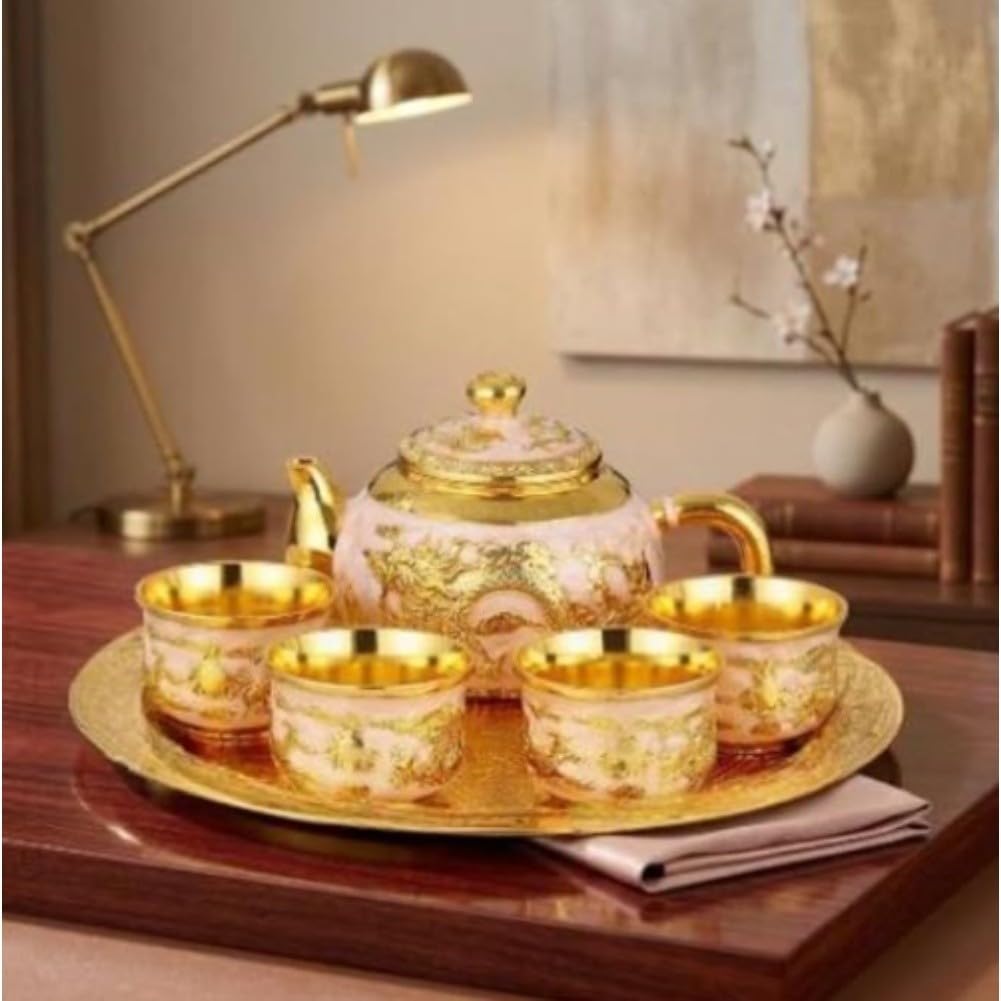 Tee Set mit Kanne 4 Tassen Tablett Chinesisch