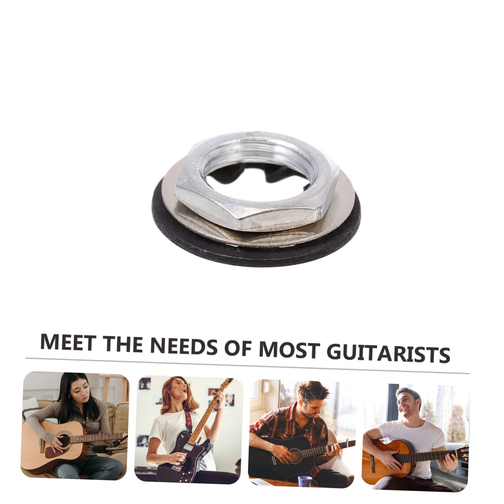 HEALEEP 12pcs Guitar Potentiometer Nuts Metal Washers Guitar Ball Nut Potentiometer Gasket
