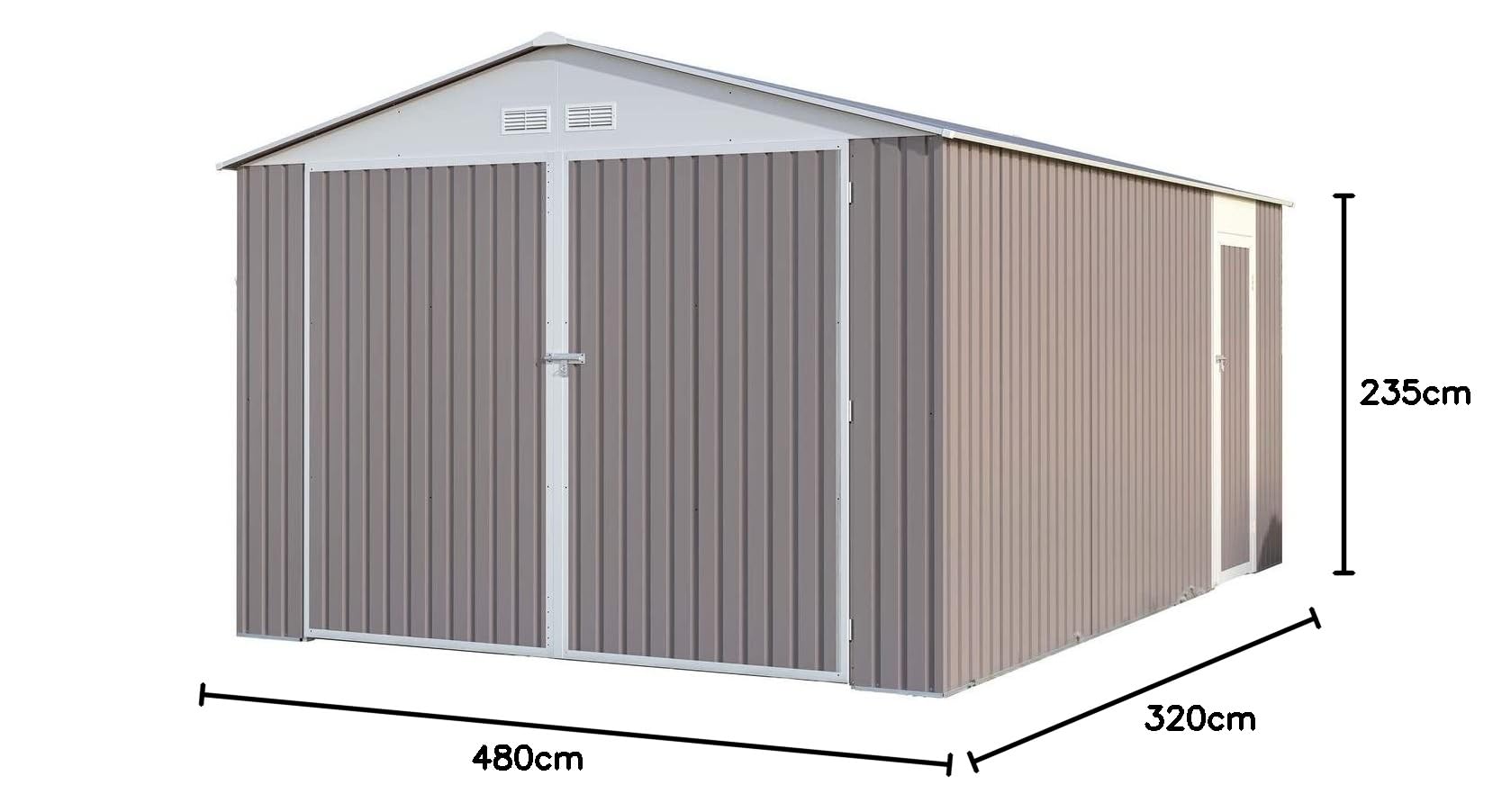 Habitat et Jardin Garaje en Metal Nevada con Puerta abatible - 15,36 m²