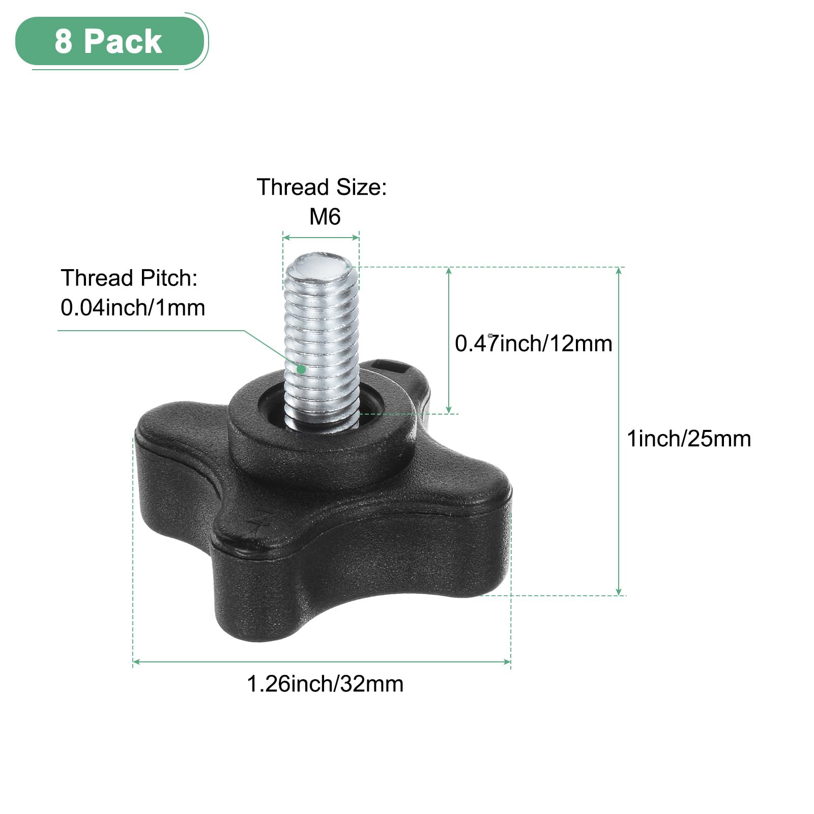 M METERXITY 8-Pack Star Clamping Knobs - Image 3