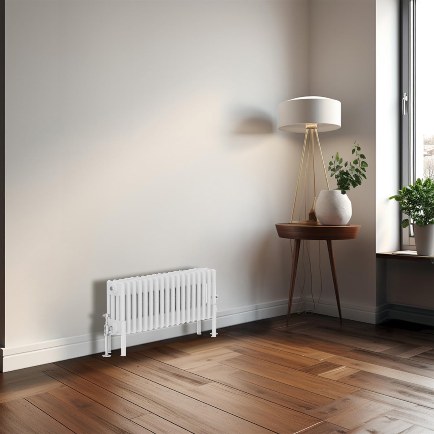 Blümme White Traditional 300 X 830Mm Horizontal Cast Iron Radiator Central Heating Radiators Four Column
