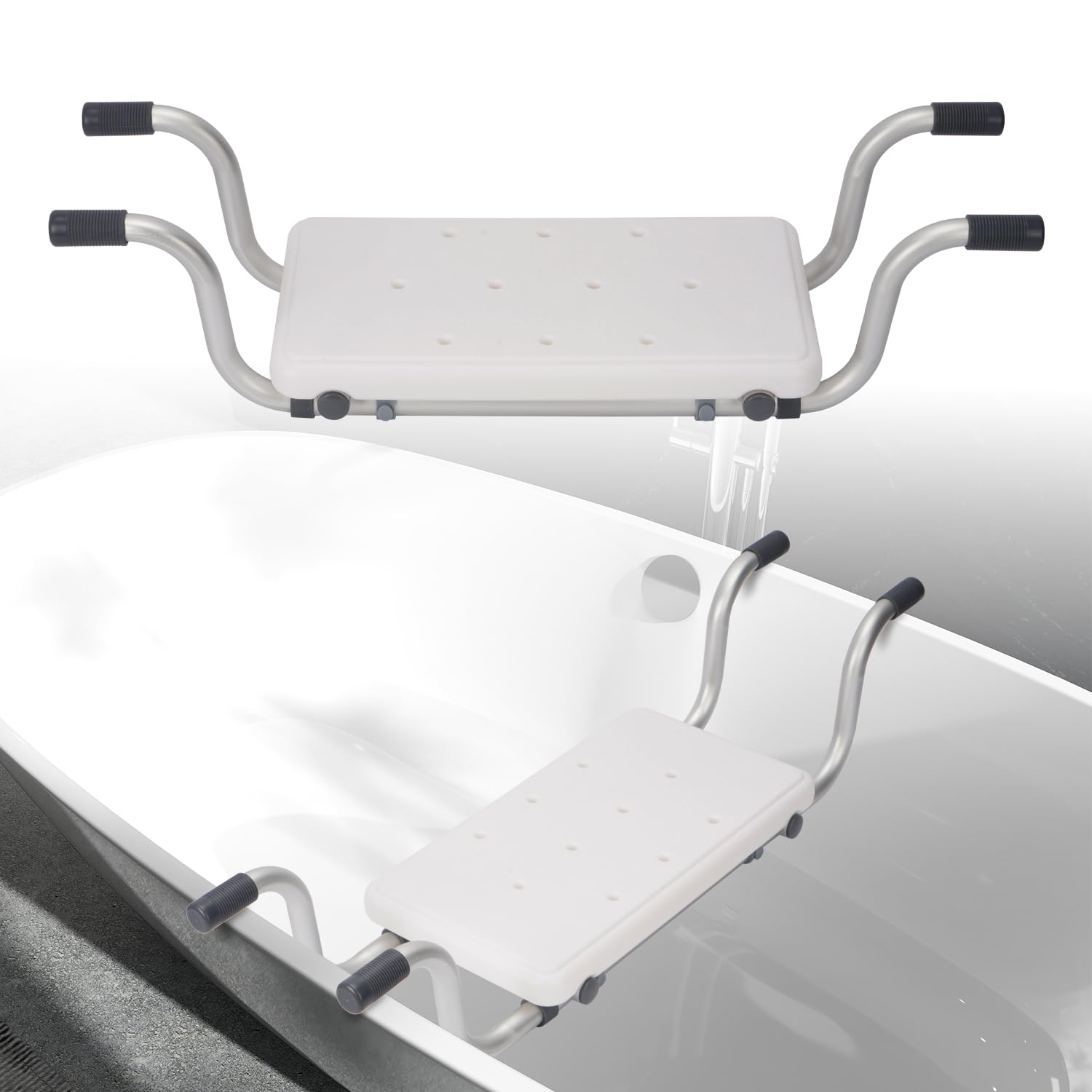 Bath Seat, Bath Boards Seniors, Non-Slip Seat Board, Extendable 72-82 cm Bath Shelf, Seat Board for Bathtub, 120 kg Load Capacity, Bathroom Chair, Bathroom Board