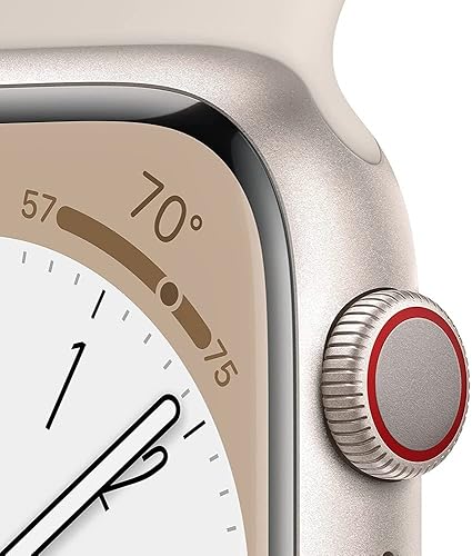 Miniatura 3 de Apple Reloj Serie 8 (GPS + celular, 1.61 pulgadas) caja de aluminio Starlight con correa deportiva Starlight ML (renovado Premium)