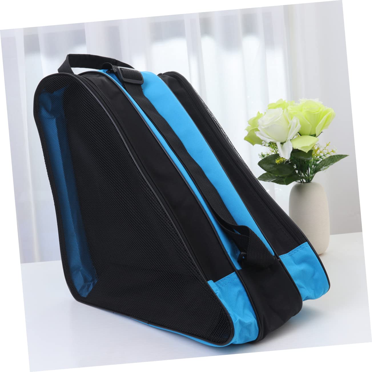 HANABASS Skatebag Shoulder Straps Roller Shoe Storage Pouch for Boys and Girls Mesh Fabric Blue Heavy Duty for Outdoor Activities