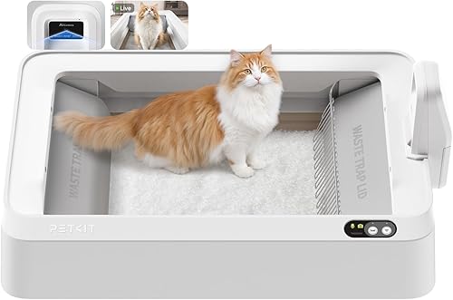 Miniatura 1 de PETKIT Caja de arena para gatos con tapa abierta y cámara AI, monitor de salud urinaria, caja de arena automática para gatos, robot inteligente con