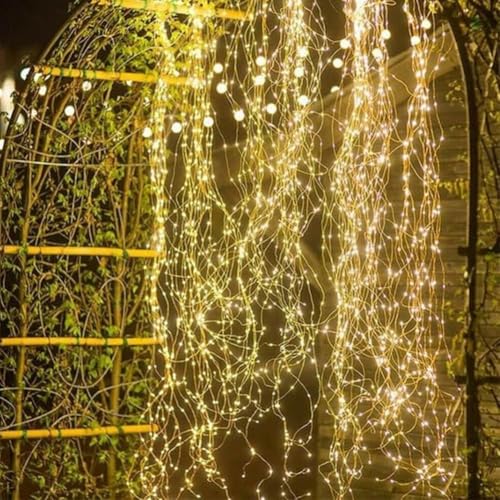 Cascading Twinkle Lights for Christmas Tree, 8 Modes 100-600 Christmas LED Firefly Twinkle String...