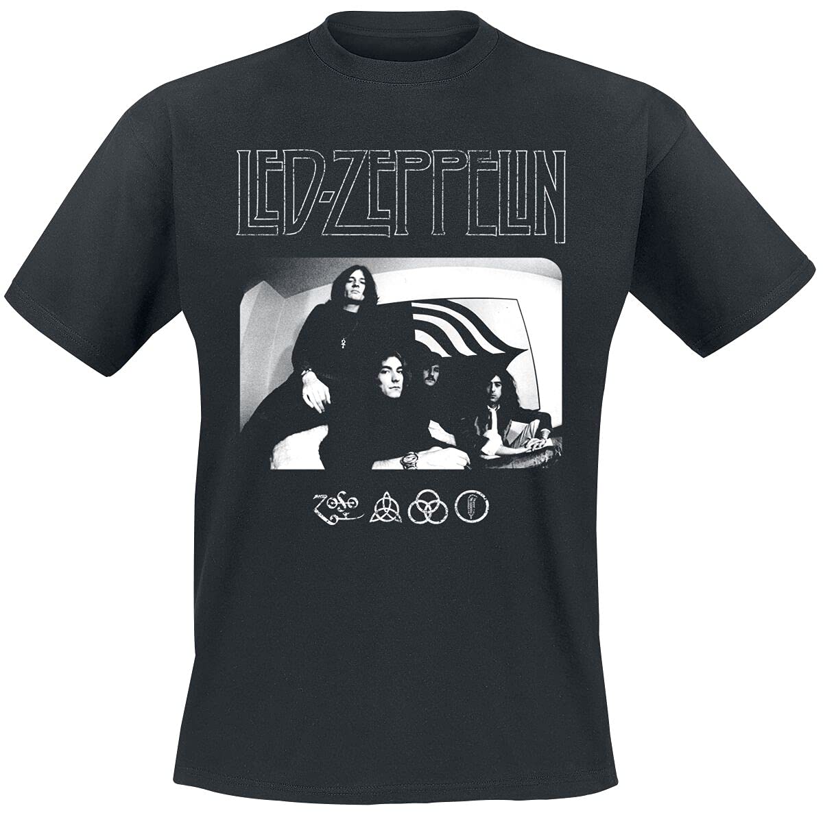 Led Zeppelin T Shirt Icon Band Logo Photo Official Mens Black M